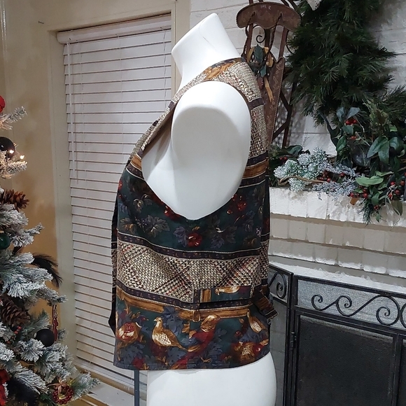 Vintage TALBOTS Women’s Peasant Vest Size S Fall Winter Theme 90s Prairie Casual - Picture 9 of 9